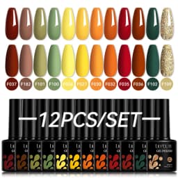LILYCUTE 12PCs 7ml Nude Brown Red Nail Gel Polish Set Semi Permanent UV Gel For Nail Art Manicure Soak Off Gel Nail Polish Kit