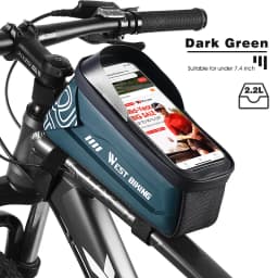 WEST BIKING Bicycle Top Tube Bag 2.2l Large Capacity Waterproof Bicycle Front Frame Bag Touch Screen 7.4 Inch Phone Holder