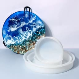 DIY Oversize 14 Inch Round Table Epoxy Silicone Mold Table Bracket Cutting Board Desktop Decoration Resin Silicone Mold