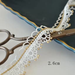 1Yard Gold Flower Lace Trim Ribbon Embroidered Webbing Sewing Craft French African Gift Wrapping 4CM Wide