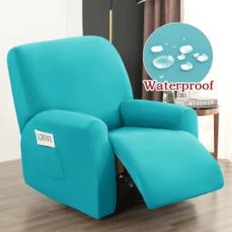 Water-resistant Recliner Covers with Pockets Stretch Reclining Chair Covers Sofa Couch Covers Furniture Protector for Pet Kids