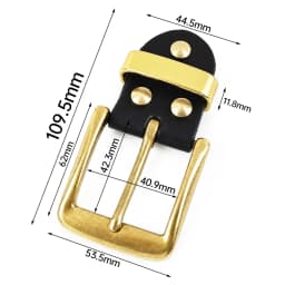 1Pc 40mm Men's Solid Brass Belt Buckle Black Leather Tab Metal Pin Buckles Head for Jeans Pants Keeper Waist Band Fastener