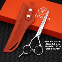 HISADA Left Hand Hair Scissors 5.5 inch Barber Shop Exclusively for Hairstylists VG10 Material Barber Tools