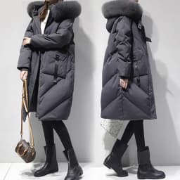 Black Winter Coat 2025 New Women's Thick Down Cotton Jacket Women Loose Hooded Parker Coat Oversized Female Cotton Warm Overcoat