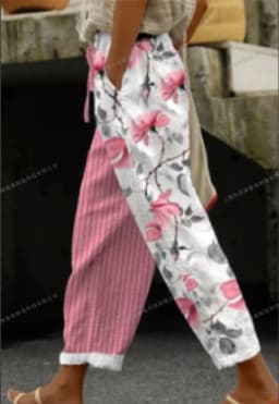 Ladies New Hot Plus Size Printed Simple Roll-up Casual Pants Streetwear Women PantsNine-minute Pants Breathable CoolSummer