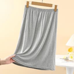Modal Skirt Half-length Inner Skirt Thin Model Women's Summer Anti-exposure Black Short Skirt High-waist Knot