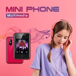 Mini Smart Wearable Mobile Phone 1.77" Touch Screen Support Dual SIM Bluetooth Call Music SMS Voice Changer Camera Vibration