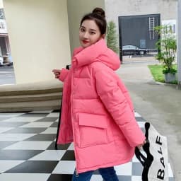 2025 Winter New Women Down Padded Jacket Winter Jacket Loose Thick Warm Cotton Coat Female Hooded Parkas Coat Long Women Outwear