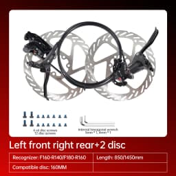 TESNO M500 2-Piston MTB Hydraulic Disc Brake Set Aluminum Alloy Front And Rear Bicycle Brakes with Silicone Protective Covers