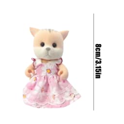 Mini Flocked Animal Family Doll Set Dressed Rabbit Cat Panda Koala Mouse Figures Dollhouse Accessory Pretend Play Collection Toy