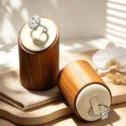 Oirlv Solid Wood 3 Pcs Ring Display Stand Showcase Jewelry Organizer Holder for Rings Trade Show Countertop Ring Bearer