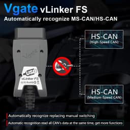 Vgate ELM327 vLinker FS USB OBD2 Scanner Car Auto For Ford Mazda OBDII Scan MS CAN HS CAN Diagnostic Tools Automotive Scanner