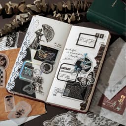 30pcs/pack Vintage Silvery Stickers for Junk Journal DIY Scrapbooking Collage Album Creative Stationery Craft Sticker
