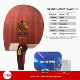 Original SANWEI Table Tennis Blade Su Style Tiger Claw Plus Series Penhold Racket Ping Pong Blade Professional Ping Pong Paddles