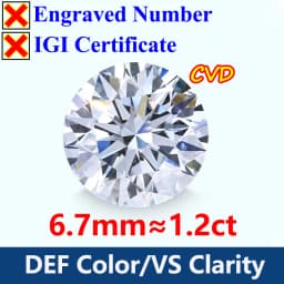 COSFIX 0.3-5ct Round Lab Grown Diamond HPHT IGI Certificate 3EX D/F Color VVS1 Clarity Diamond Gems