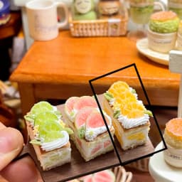 Handmade Premium Mini Food Set - Sandwich/Cake/Rainbow Cake/Hot Dog | Artisan Dollhouse Decor | Customizable Baking Miniatures