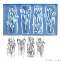 Flexible Silicone Carving Flower Art Mold for Crafting Intricate 3D Floral Designs in DIY Projects