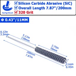 320Grit Cylinder Hone Ball Brush Tool Silicon Carbide Metal Engine Valve Guides Deburring Carbon Removal Crosshatching Polishing