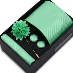 Top Quality Solid Color Ties Hanky Cufflinks Brooch Set Elegant Jacquard Necktie For Men Business Wedding In Gift Box Gravatas