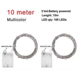2/5/10M LED Copper Wire Light String Fairy Garland Battery Powered Garden Bedroom Party Wedding Christmas New Year Ornament