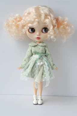 Fjusuns  JD816 Full Sizes  Soft Messy Baby Curly Twins Pony Mohair BJD Doll Wigs