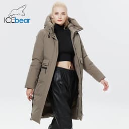 ICEbear 2023 Winter Women Jacket Long Cotton Big Pockets Ladies Coat Women's Thickened Warm Parka GWD22578-1D