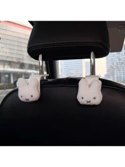 2PCS Miffy Rabbit Cartoon Cute Car Hook Ins Multi functional Backrest Car Storage Decoration