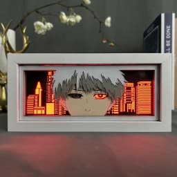Anime Tokyo Ghoul Light Box Ken Kaneki Paper Carving 3d Anime Lamp Led Night Light Manga Action Figure For Room Decor Child Gift
