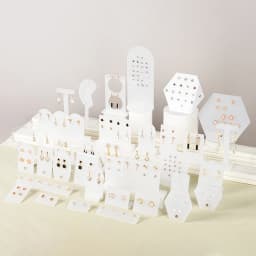 Jewelry Display Rack, Acrylic T-shaped Earring Display Stand Set, High-end Acrylic Earrings Holder Organizer Case White Acrylic