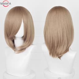 40cm Medium Basic Anime Cosplay Wig Bang Blond Black White Red Pink Green Brown Gold Blue Heat Resistant Synthetic Hair Wigs