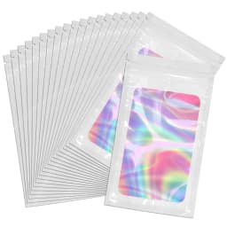 20pcs Zip Lock Bag Laser Plastic Jewelry Storage Bag DIY Earrings Necklace Bracelets Beads Gift Organizer Retail Packaging Pouch