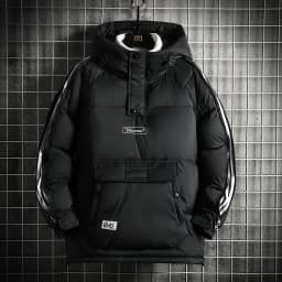 Winter Filled White Duck Down Coat Warm Hooded Pullover Down Jacket Couple Men's Cross-border Jacket Couple style