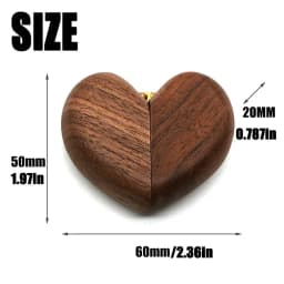 Elegant Heart Shaped Wooden Ring Box Single Slot Durable Jewelry Organizer Box Reusable Portable Proposal Ring Case Engagement