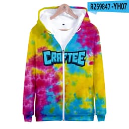4 To 14 Years Kids Hoodies Craftee Face 3D Printed Hoodie Sweatshirt Boys Girls Anime Cartoon Brand Jacket Coat Children Clothes