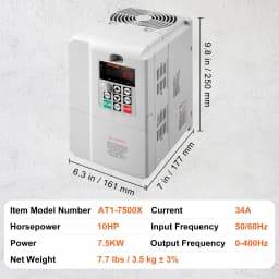 SucceBuy VFD 5 HP 4 KW Singel Phase 220V-240V Input to 3 Phase 220V-240V Output Variable Frequency Drive for Motor Speed Control