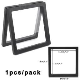 PE Film Jewelry Storage Box 3D Packaging Case Gemstone Free Stand Floating Frame Membrane Ring Earrings Necklace Display Holder