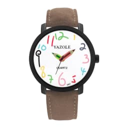 YAZOLE Children's Watch Creactive Pencil Pointer Quartz Watch Leather Belt Fashion Sport Watch for Kids Boys Girls Montre Enfant