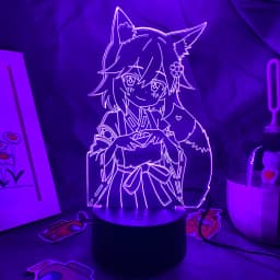 Anime The Helpful Fox Senko San 3D LED Neon Nightlight Birthday Gift for Friend Otaku Bedroom Decor Manga No Senko San Lava Lamp
