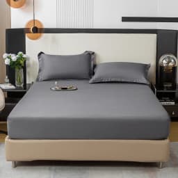 Black Fitted Sheet Home Bed Linen 90x200 Bed Cover with Elastic Band Tampa De Colchão Double Bedsheet (Pillowcase Need Order)