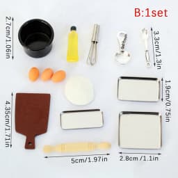 1set Dollhouse Miniature Kitchen Cooking Model DIY Doll Furniture Accessories
