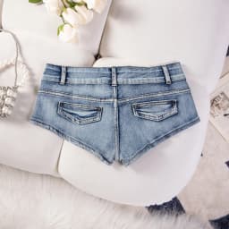 New Sexy Rivet Low Waist Ripped Super Short Booty Y2K Denim Shorts Jeans Women