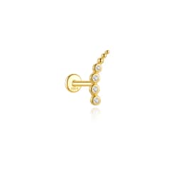 Aide 925 Sterling Silver 1pc Geometry Multi Piercing Stud Earrings For Women K Gold Simple Elegant Tassel Jewelry Gift Pendiente