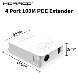HORACO 4 Port POE Extender 100M Outdoor Rainproof POE Repeater IP30 VLAN 44-57V 30W for POE Camera Wireless AP