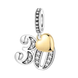 Original 15th 16 18 20 21 Anniversary Birthday Wedding S925 Sterling Silver Bead Pendant Fit Bracelet Necklace DIY Jewelry Gifts