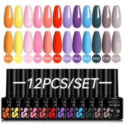 LILYCUTE 12PCs 7ml Nude Brown Red Nail Gel Polish Set Semi Permanent UV Gel For Nail Art Manicure Soak Off Gel Nail Polish Kit