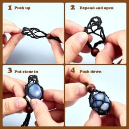 Lucky Stone Storage Rope Bag DIY Necklace Cord Empty Meditation Stone Holder Net Rope Ornament Cord Jewelry Making Accessories