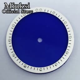 Miuksi 28.5mm black blue white transparent dial plastic movement bezel fit NH35 NH36 NH38 NH39 NH70 NH72 movement