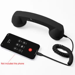 Retro Mobile Phone Handset Headphone Type-C Tangle Free Wire Landline Handle Receiver Telephone Style Handheld Phone Receiver