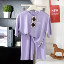 2PCS Children's Lyocell Thin Homewear Clothes Summer Kids Air Conditioning Mid-length Sleeve Tops+Long Pants Pajamas Set