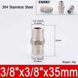 1-10pcs Nipple Connector 1/8"1/4"3/8" 1/2" 3/4"1" Stainless Steel Double Male Thread Equal/Reducing Connector Length 30-100mm